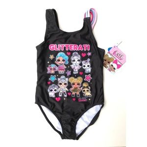 LOL Surprise Girls Glitterati One Piece Swim Black